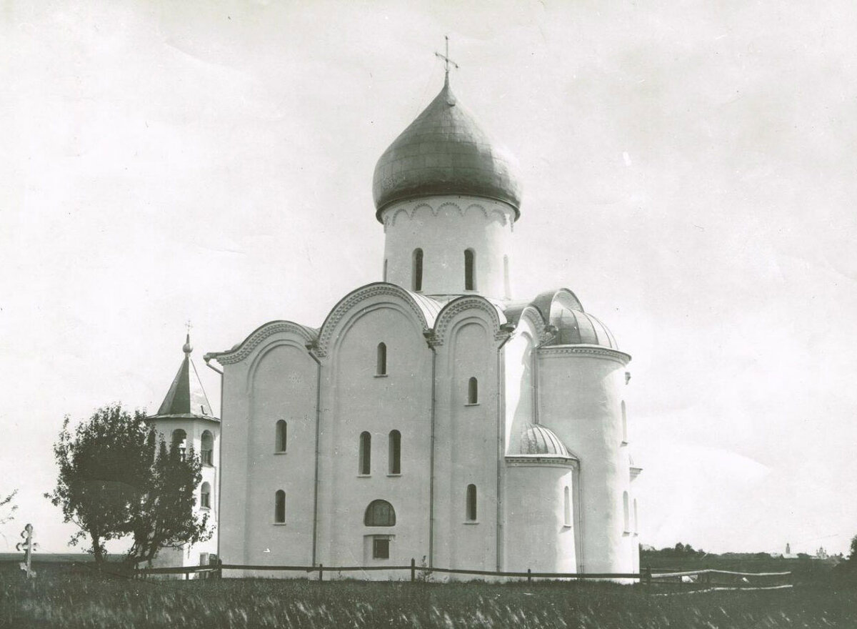 Спас-Нередицы. Церковь Спаса Преображения на Нередице. архивная фотография, 1900-х гг.