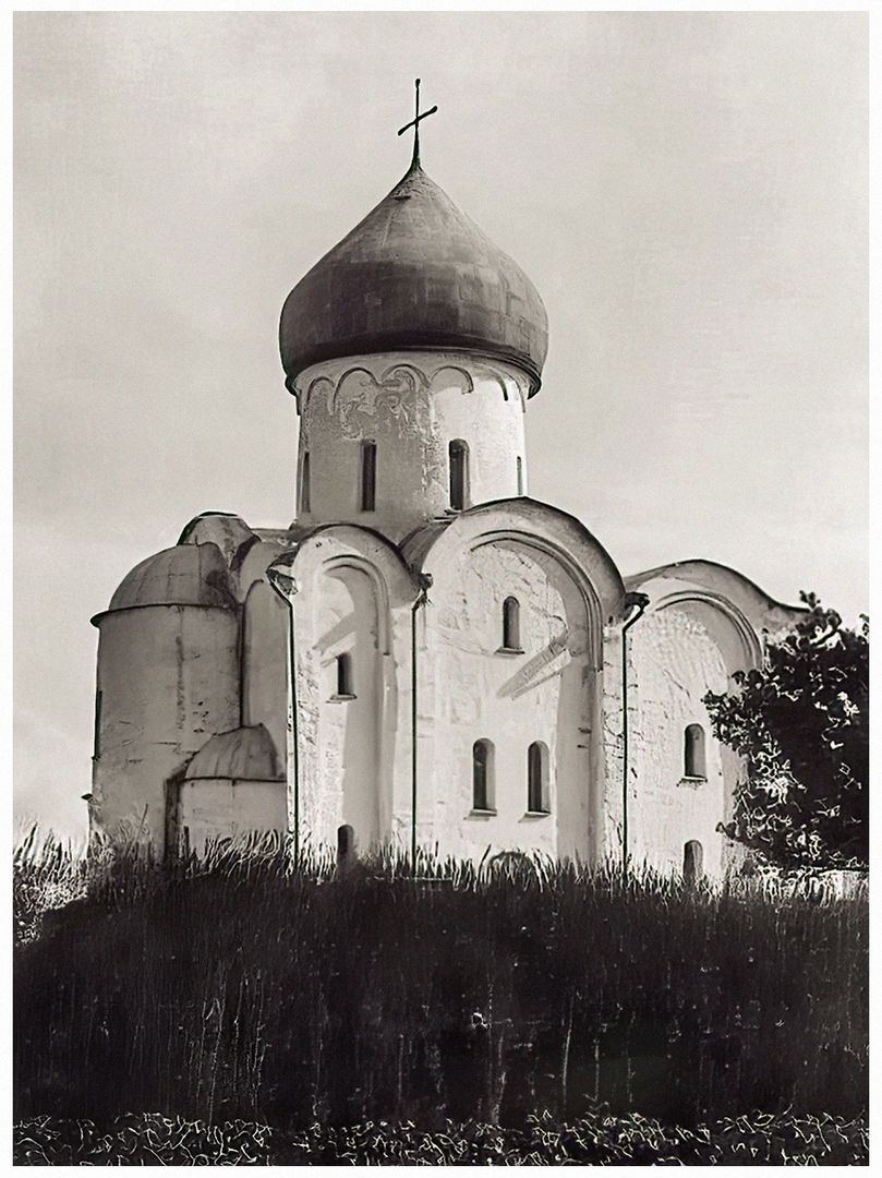 Спас-Нередицы. Церковь Спаса Преображения на Нередице. архивная фотография, Фотография первой половины ХХ века.