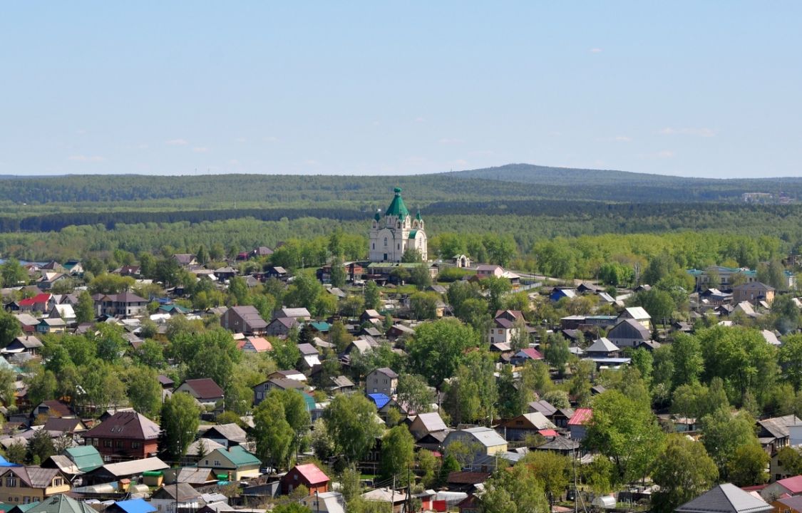 Церковь Александра Невского на Гальянке, Нижний Тагил (Нижний Тагил (ГО город Нижний Тагил), Свердловская область). общий вид в ландшафте