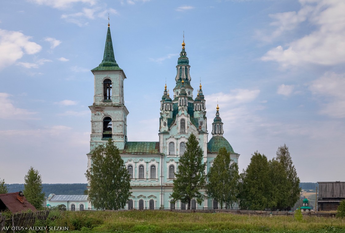 Нижняя Синячиха. Церковь Спаса Преображения. фасады, Вид с юга