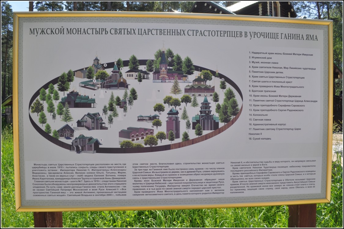 Монастырь Святых Царственных страстотерпцев, Ганина Яма (Екатеринбург (МО город Екатеринбург), Свердловская область). дополнительная информация, Схема монастыря