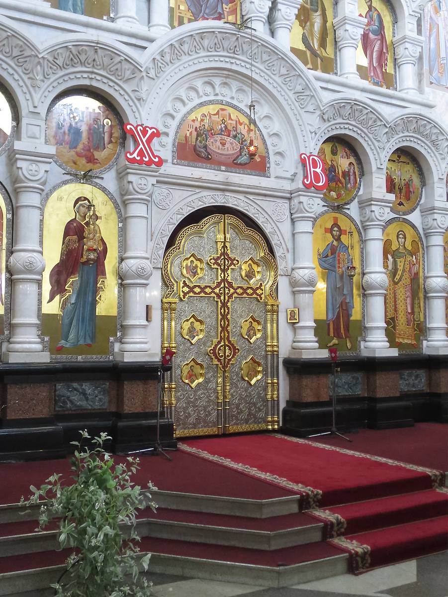 Царские врата иконостаса верхнего храма, интерьер и убранство. Церковь Всех Святых, в земле Российской Просиявших ("на Крови"), Екатеринбург (Екатеринбург, город, Свердловская область)