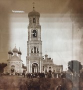 Храмовый комплекс. Церкви Успения Пресвятой Богородицы и Троицы Живоначальной, Вид храмового комплекса в Завидово со старой колокольней (1853-1865 г.п., утрачена в 1936 г.)<br>, Завидово, Конаковский район, Тверская область