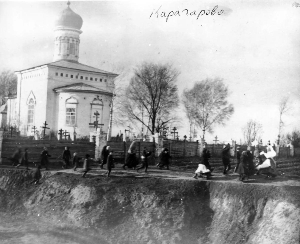 Церковь в начале XX в., архивная фотография. Церковь Гурия, Самона и Авива, Карачарово (Муромский район и г. Муром, Владимирская область)