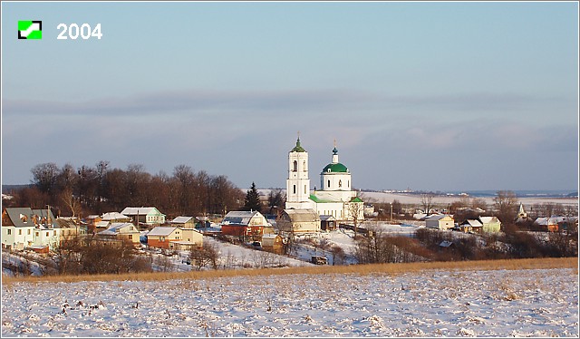 Церковь Василия Великого, Борисовское (Суздальский район, Владимирская область). общий вид в ландшафте, Общий вид церкви зимой с автотрассы Владимир-Суздаль-Иваново.