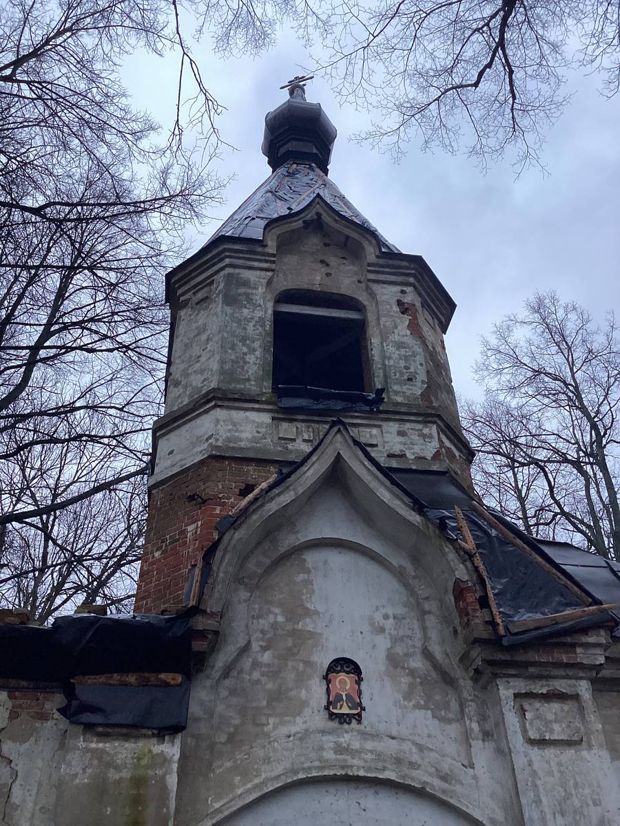 Колокольня, ярус звона, вид с запада, архитектурные детали. Церковь Илии Пророка в Калихновщине, Черма (Гдовский район, Псковская область)