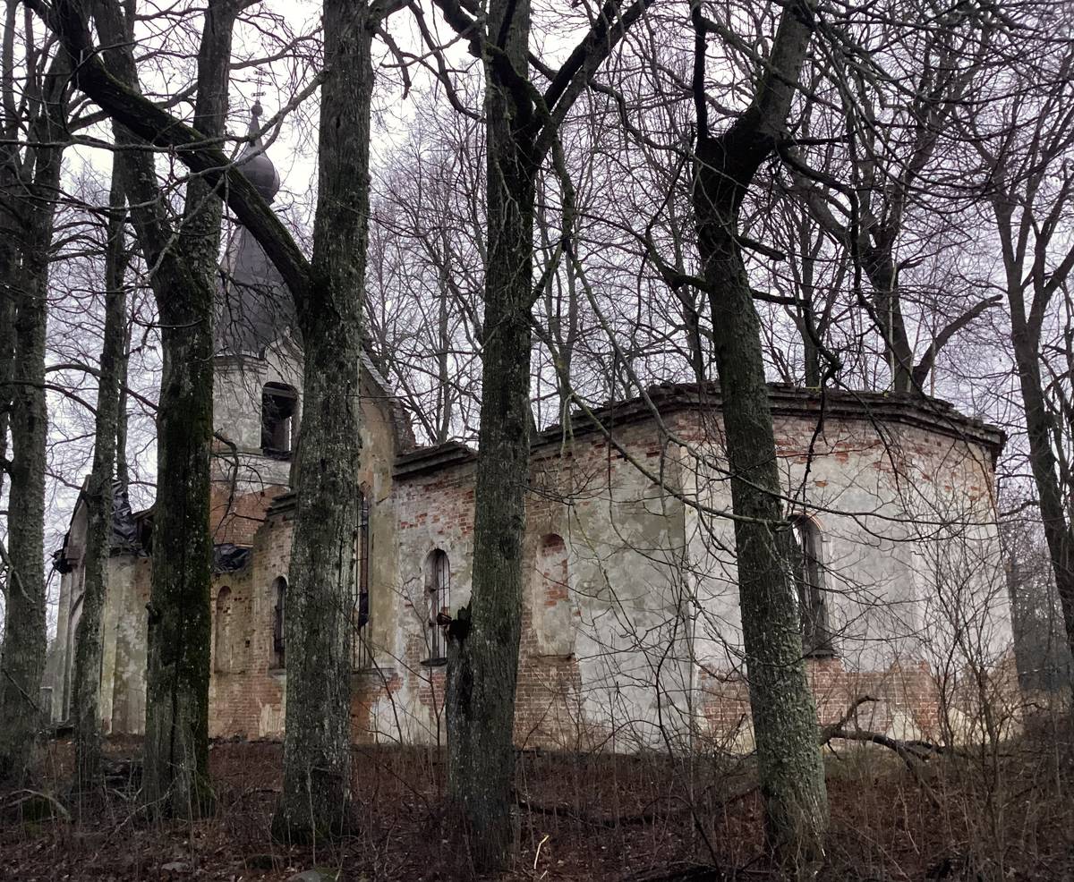 Вид с юго-востока, фасады. Церковь Илии Пророка в Калихновщине, Черма (Гдовский район, Псковская область)