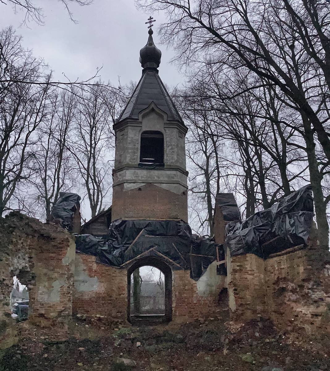 Колокольня, вид с востока, архитектурные детали. Церковь Илии Пророка в Калихновщине, Черма (Гдовский район, Псковская область)