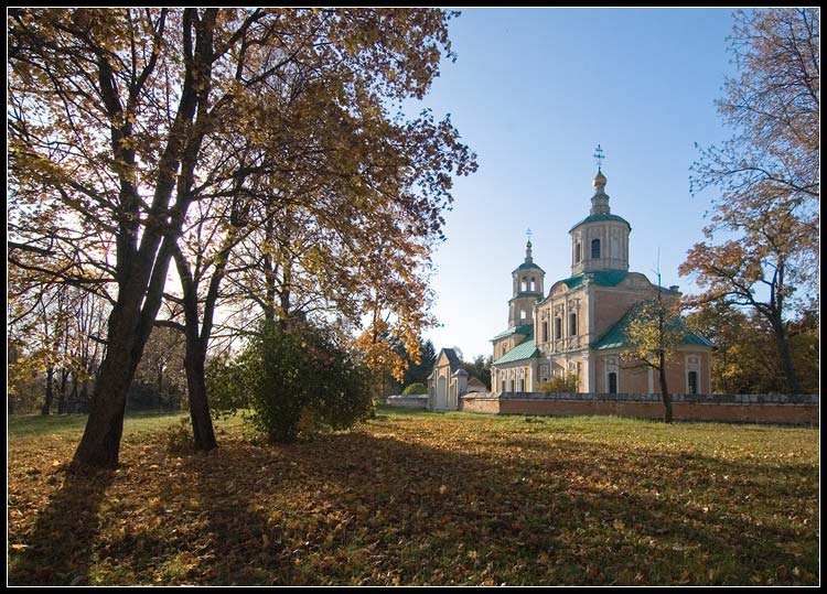 Церковь Владимирской иконы Божией Матери, Чукавино (Старицкий район, Тверская область). общий вид в ландшафте, Усадьба внешне в отличном состоянии. Сейчас идет реставрация.