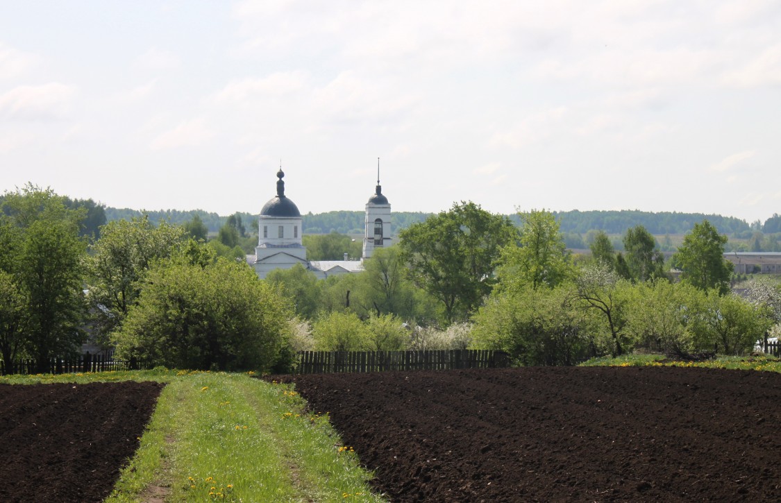Кутуково. Церковь Николая Чудотворца. общий вид в ландшафте, Вид с севера