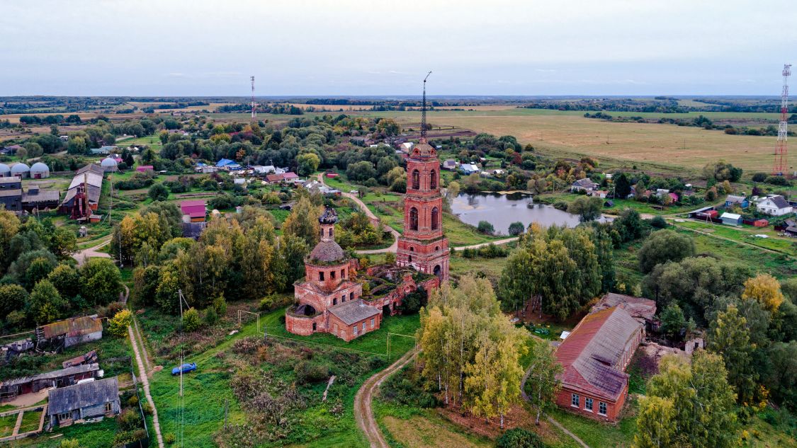 Церковь Покрова Пресвятой Богородицы, Клементьево (Суздальский район, Владимирская область). общий вид в ландшафте