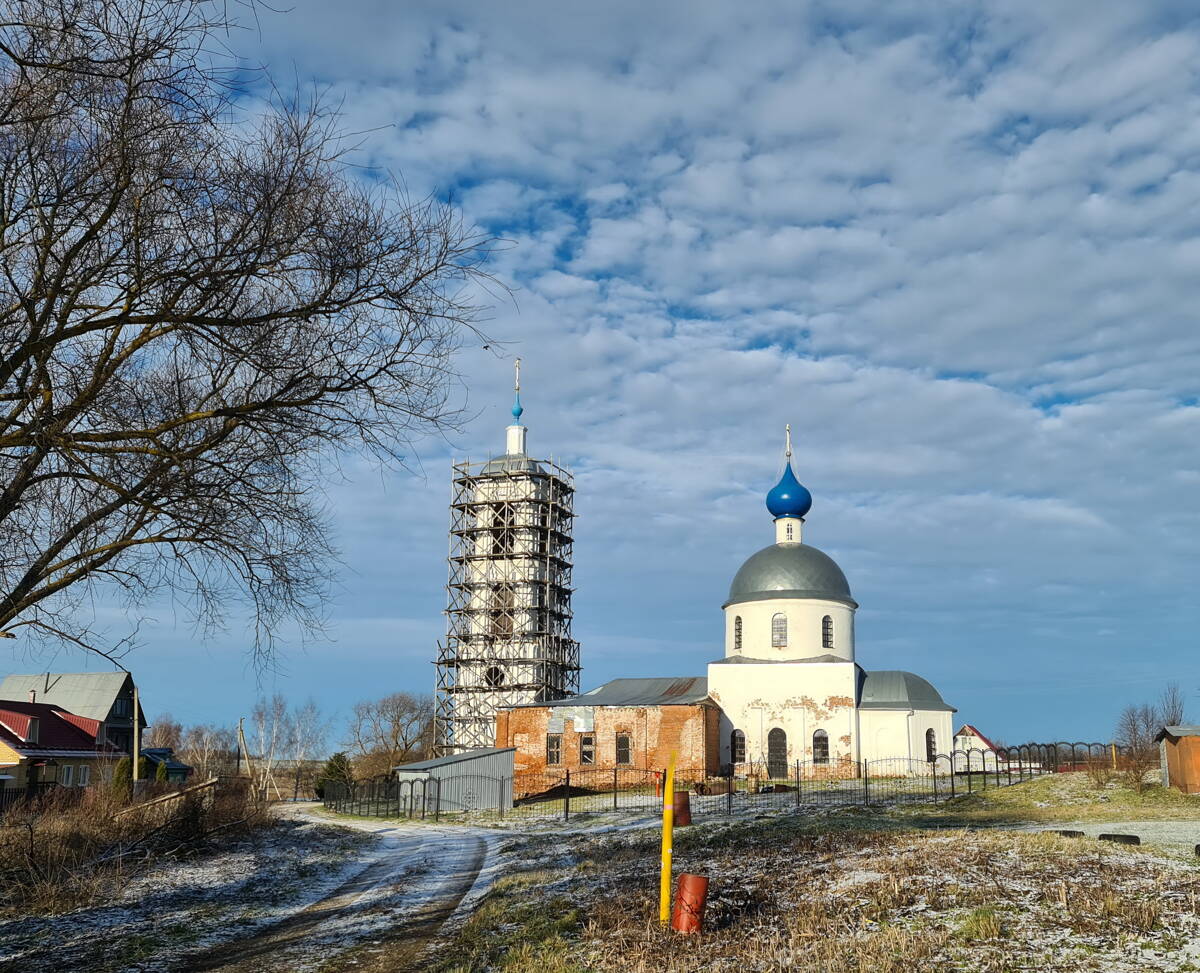 Церковь Рождества Пресвятой Богородицы, Овчухи (Суздальский район, Владимирская область). общий вид в ландшафте, Вид с юга