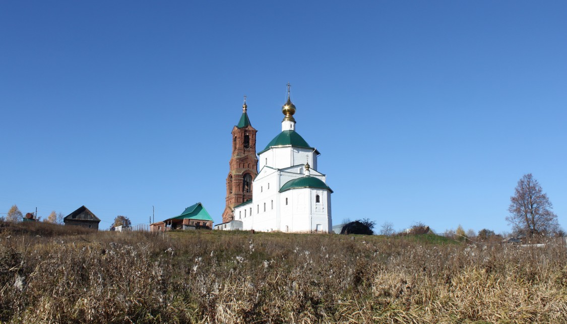 Переборово. Церковь Николая Чудотворца. общий вид в ландшафте