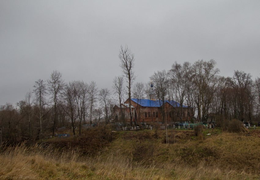 Осовец. Церковь Покрова Пресвятой Богородицы. общий вид в ландшафте