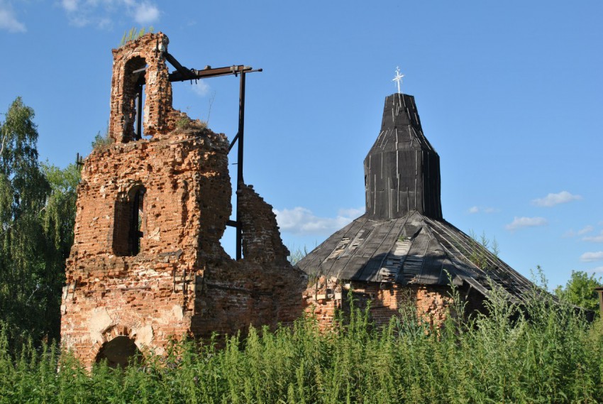 Церковь Богоявления Господня, Баскачи (Каширский городской округ, Московская область). общий вид в ландшафте