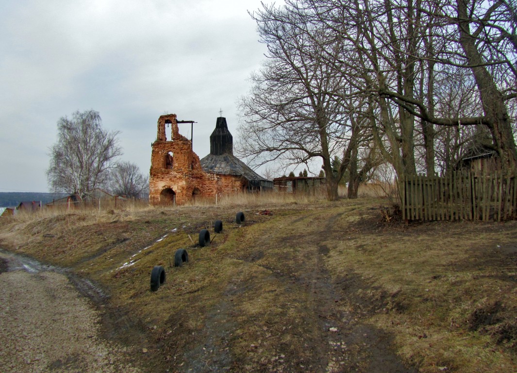 Церковь Богоявления Господня, Баскачи (Каширский городской округ, Московская область). общий вид в ландшафте