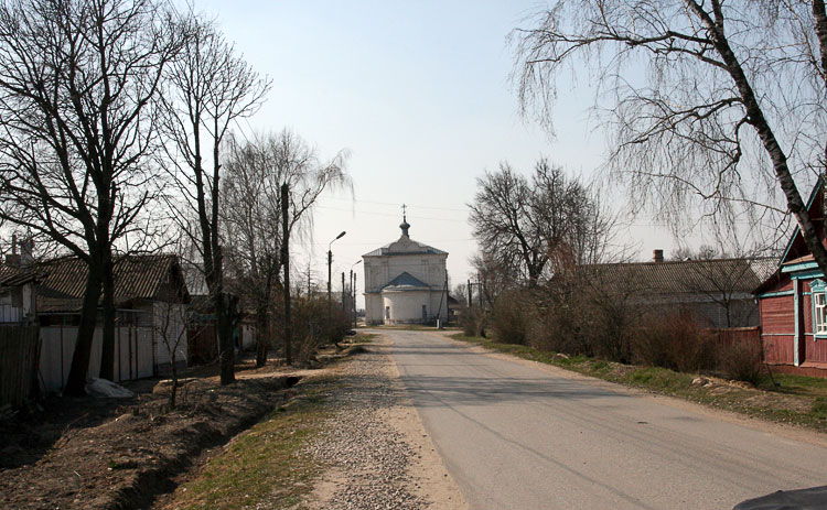 Перемышль. Церковь Покрова Пресвятой Богородицы. общий вид в ландшафте