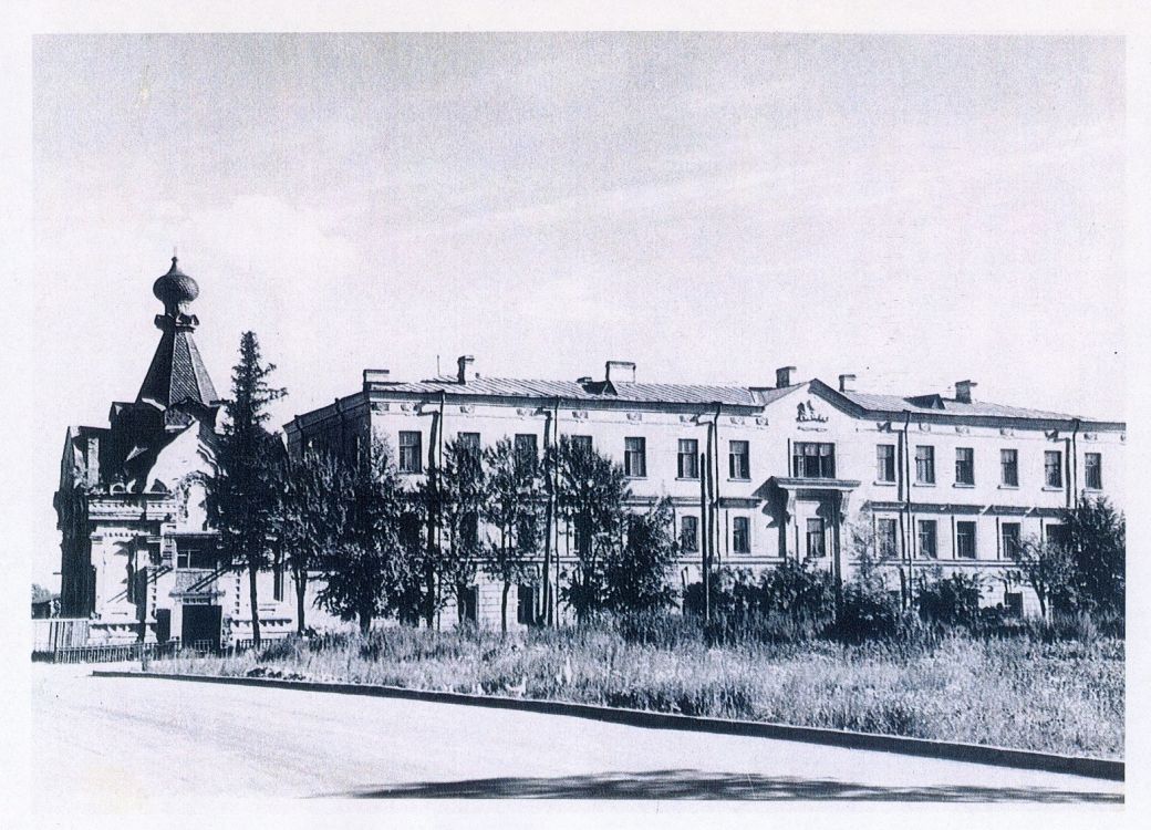 Часовня Александра Невского, Колпино (Санкт-Петербург, Колпинский район, г. Санкт-Петербург). архивная фотография, Часовня незадолго до перестройки. Фото 1950-х годов из фондов Музея Ижорских заводов 