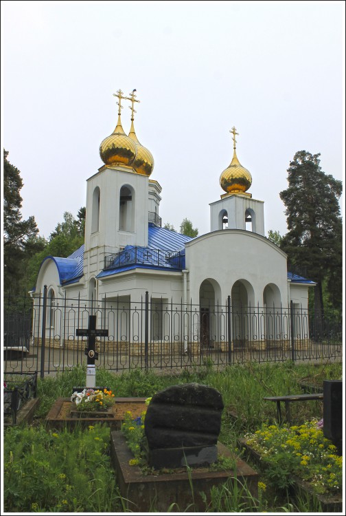 Церковь Успения Пресвятой Богородицы на Северном кладбище, Выборгский район (Санкт-Петербург, г. Санкт-Петербург). общий вид в ландшафте