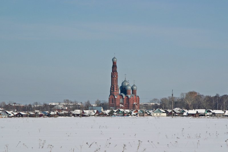 Церковь Воскресения Христова в Тезине, Вичуга (Вичугский район, Ивановская область). общий вид в ландшафте