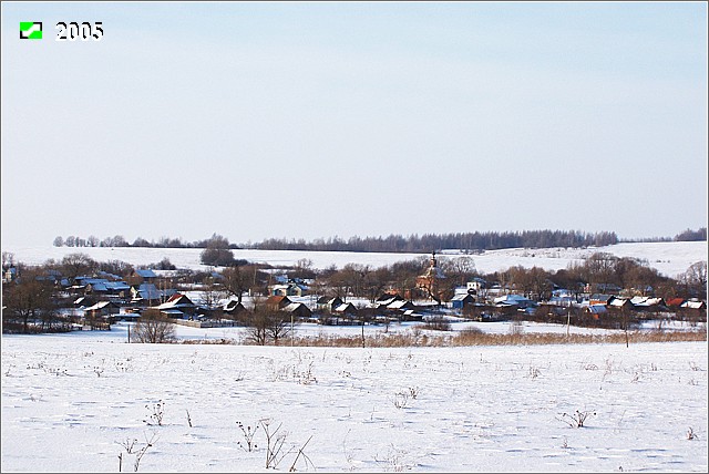 Церковь Покрова Пресвятой Богородицы, Новокаменское (Суздальский район, Владимирская область). общий вид в ландшафте, Панорама села и общий вид Покровской церкви с Юго-Востока.