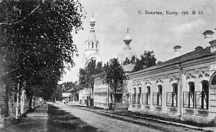 Церковь Воскресения Христова в Бонячках, Вичуга (Вичугский район, Ивановская область). архивная фотография, Открытка №15 начала XX века изд. А.А.Рожина-Рыбакова. Фото из коллекции Андрея Осокина http://kineshma.msk.su/old/00_20/rog.shtml Разрешение получено