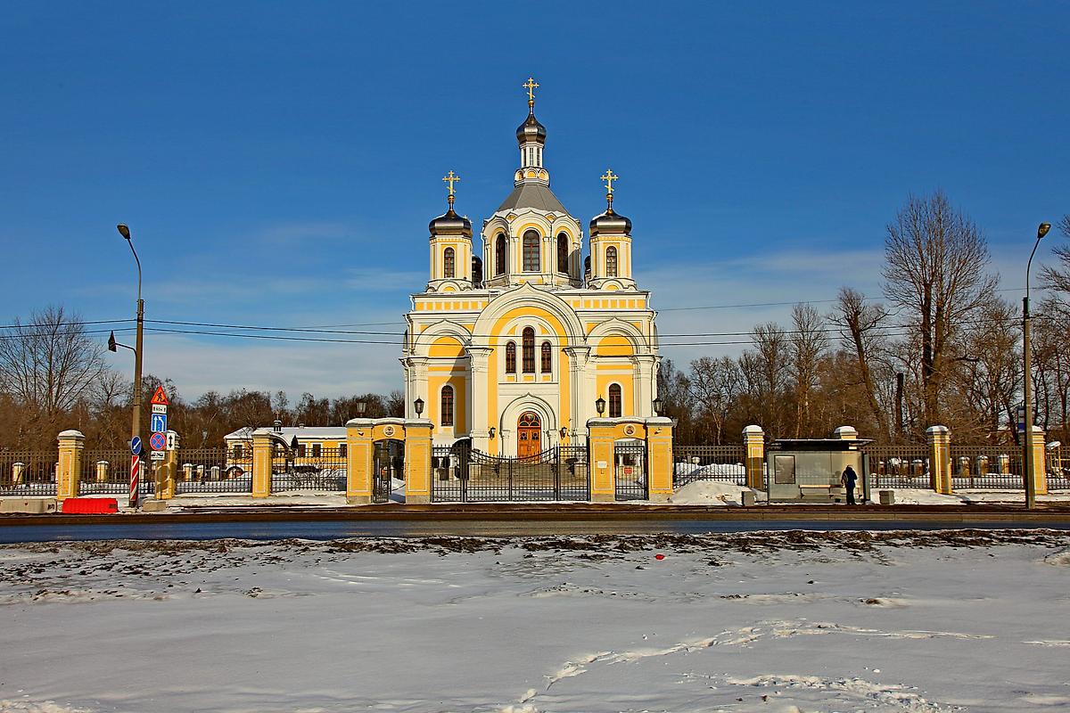 общий вид в ландшафте. Киновия Александро-Невской лавры. Собор Троицы Живоначальной, Невский район (Санкт-Петербург, г. Санкт-Петербург)