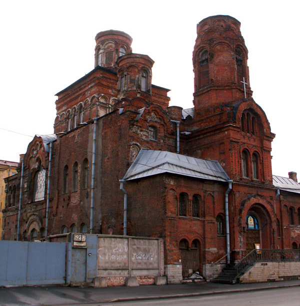 Церковь Покрова Пресвятой Богородицы на Боровой улице, Фрунзенский район (Санкт-Петербург, г. Санкт-Петербург). фасады, Вид с Боровой улицы (с северо-запада)