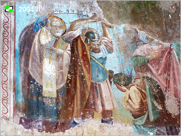 Церковь Николая Чудотворца, Гнездилово (Суздальский район, Владимирская область). интерьер и убранство, Фрагмент фрески в основном объёме