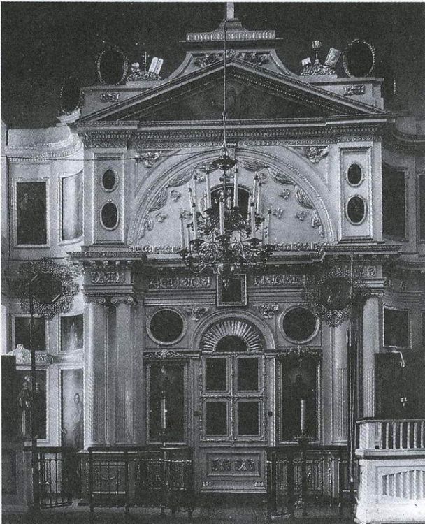 Церковь Космы и Дамиана в Болшеве, Королёв (Пушкинский район и гг. Ивантеевка, Королёв, Московская область). архивная фотография, Иконостас. Частная коллекция. Фото 1910-х годов