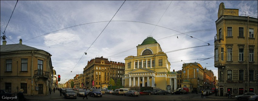 Церковь Преображения Господня (единоверческая), Центральный район (Санкт-Петербург, г. Санкт-Петербург). общий вид в ландшафте