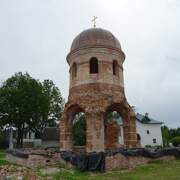 Церковь Успения Пресвятой Богородицы (старая),  Церковь Успения Пресвятой Богородицы (старая).<br>, Феофилова Пустынь (Николаево), Струго-Красненский район, Псковская область