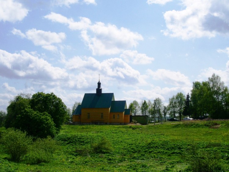 Атепцево. Церковь Николая Чудотворца. общий вид в ландшафте, вид с севера