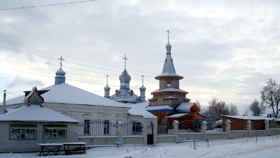 Климово. Церковь Успения Пресвятой Богородицы. общий вид в ландшафте, Успенская церковь