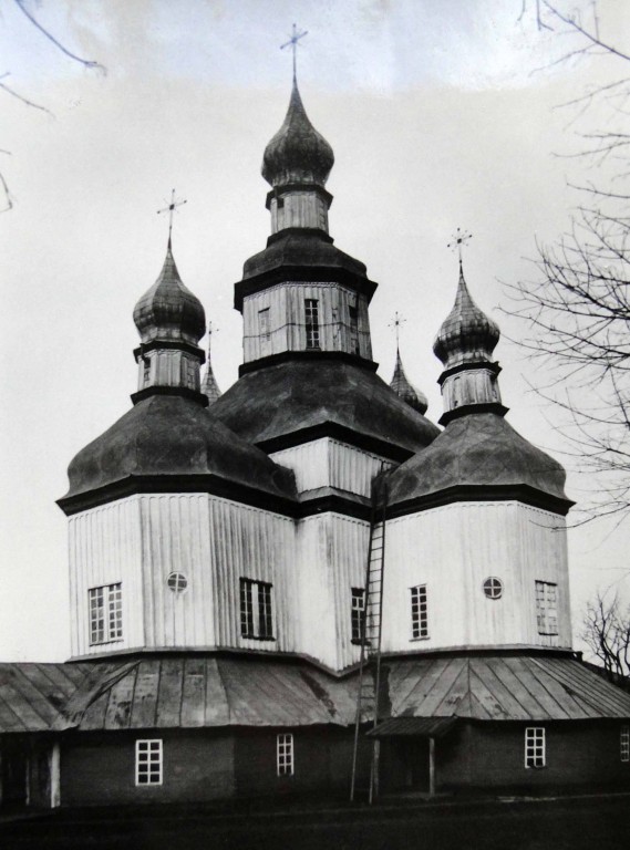 Церковь Николая Чудотворца, Новый Ропск (Климовский район, Брянская область). архивная фотография, Общий вид. Фото из личного архива С.А. Таранушенко, 1916 г. Адрес хранения: Институт рукописи Национальной библиотеки Украины им. И. Вернадского