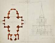 Собор Чуда Архистратига Михаила, Чертеж церкви. Год 1861. Российский государственный исторический архив /фонд 218, опись 3, дело 1868/<br>, Новозыбков, Новозыбковский район и г. Новозыбков, Брянская область