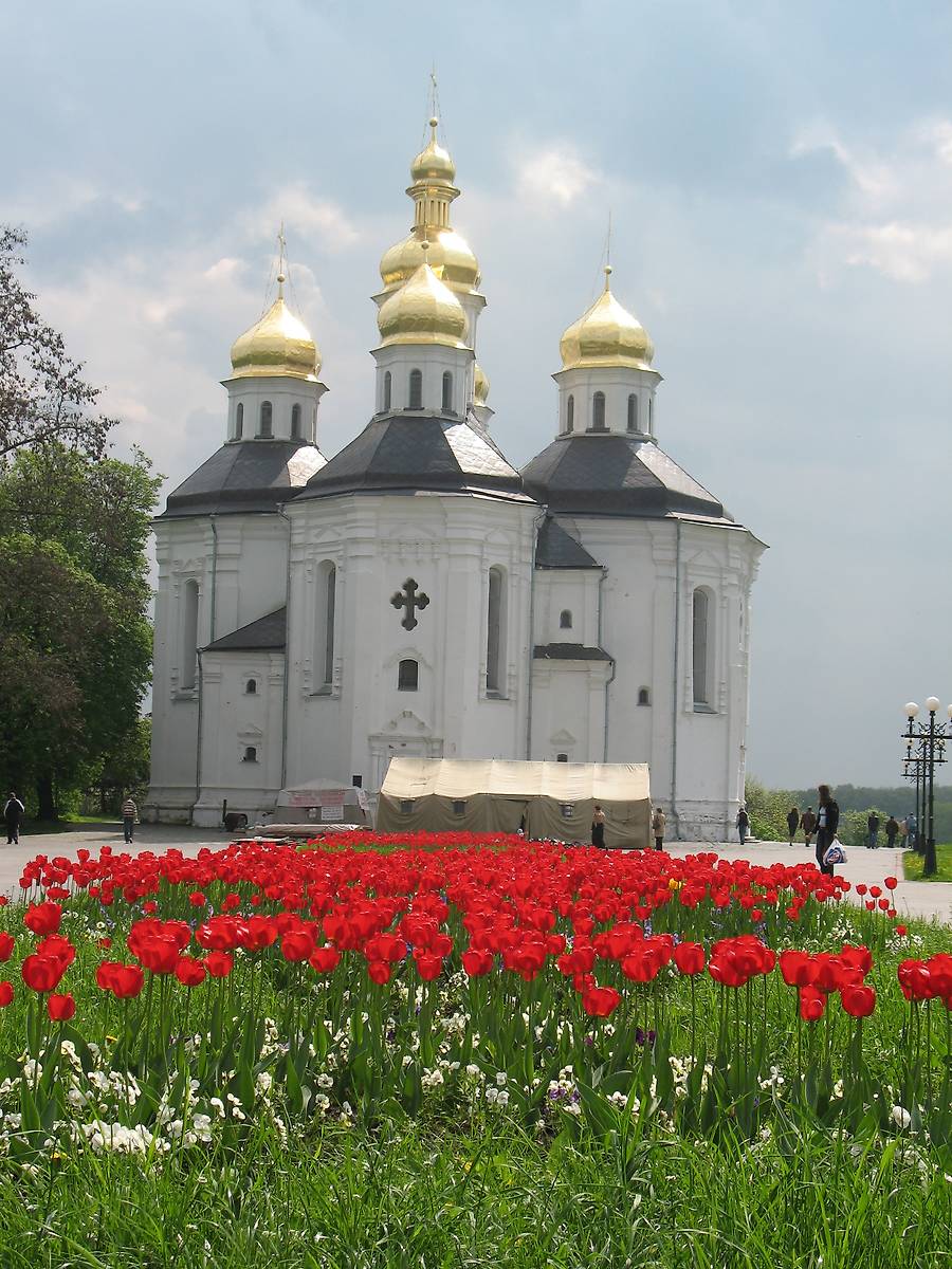 фасады. Кафедральный собор Екатерины, Чернигов (Черниговский район, Украина, Черниговская область)