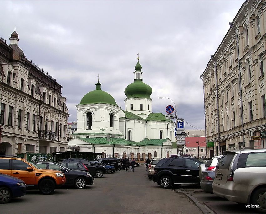 Церковь Николая Чудотворца (Притиско-Микольская), Подол (Подольский район, Украина, г. Киев). общий вид в ландшафте, Церковь Николая Притиски. наименование происходит от образа Николая притыцкого, стоявшего на пристани (