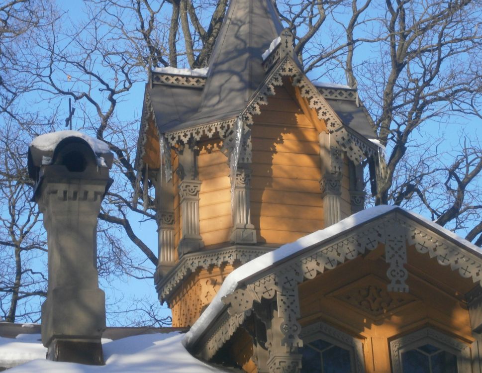 Церковь Пантелеимона Целителя при психиатрической больнице им. Скворцова-Степанова, Приморский район (Санкт-Петербург, г. Санкт-Петербург). архитектурные детали, Вид с юга