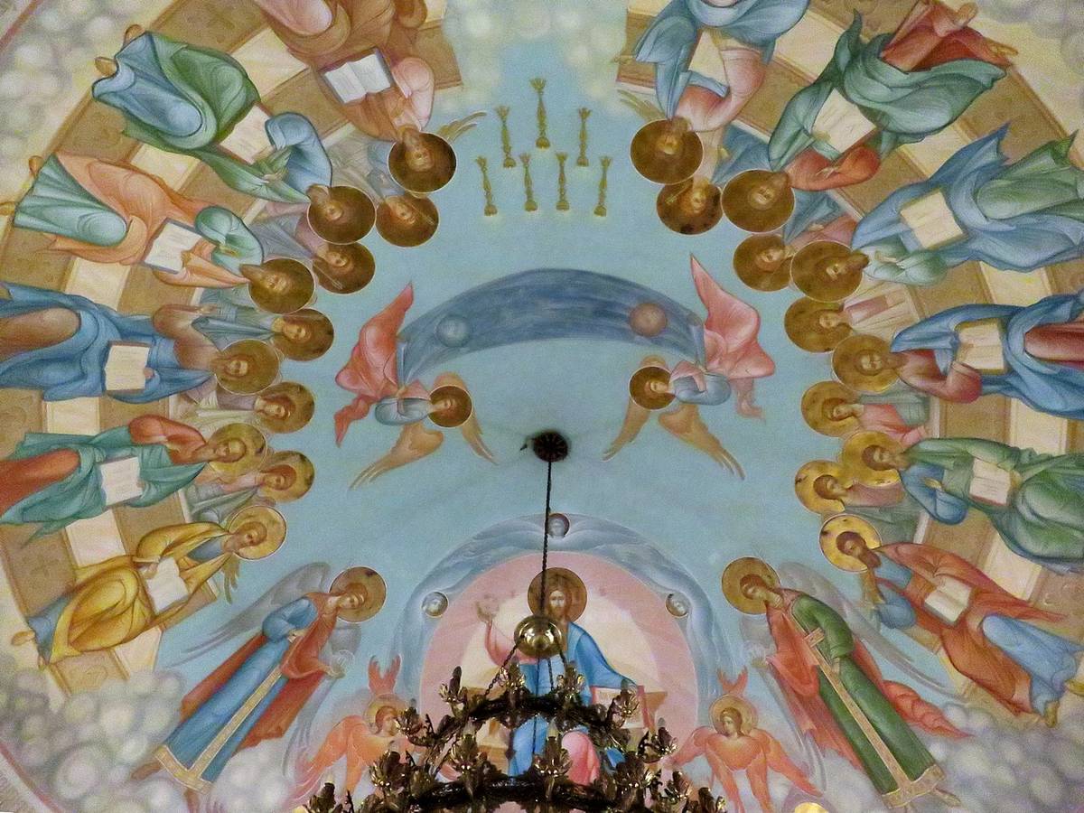 Церковь Богоявления Господня на Городке, Звенигород (Одинцовский городской округ и ЗАТО Власиха, Краснознаменск, Московская область). интерьер и убранство, Интерьер, роспись сводов