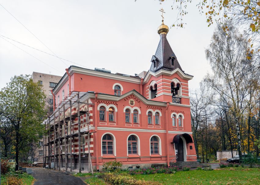 Выборгский район. Церковь Спаса Преображения в Лесном. фасады, Вид с северо-западной стороны (со стороны улицы Орбели).