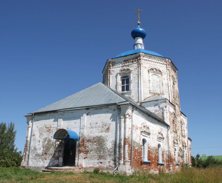 Янево. Церковь Казанской иконы Божией Матери. фасады, Вид с юго- запада