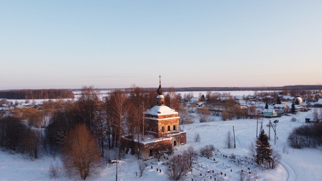 Тетерино. Церковь Николая Чудотворца. общий вид в ландшафте