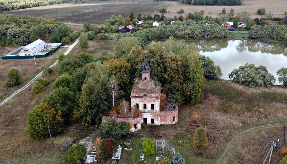 Тетерино. Церковь Николая Чудотворца. общий вид в ландшафте