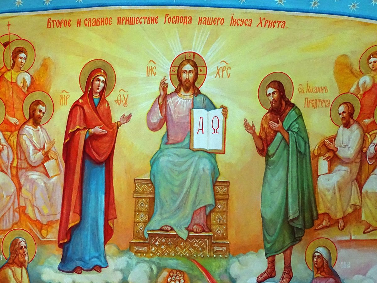 Борисоглебский монастырь. Церковь Стефана архидиакона, Кидекша (Суздальский район, Владимирская область). интерьер и убранство, Фрагмент росписи: Второе пришествие Христа