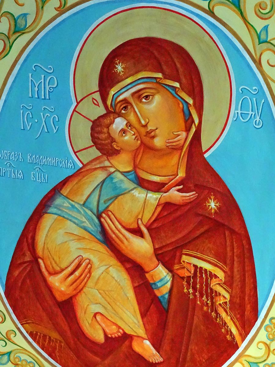 Борисоглебский монастырь. Церковь Стефана архидиакона, Кидекша (Суздальский район, Владимирская область). интерьер и убранство, Роспись: Образ Владимирской Богоматери
