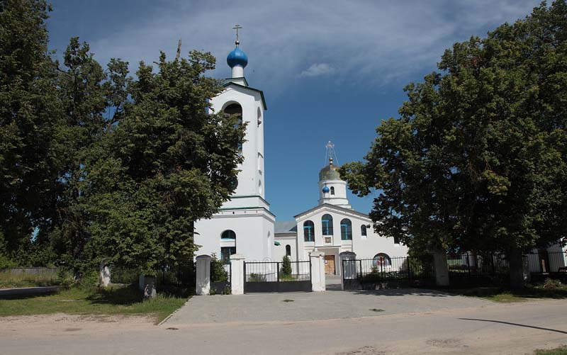 Жиздра. Церковь Покрова Пресвятой Богородицы. общий вид в ландшафте