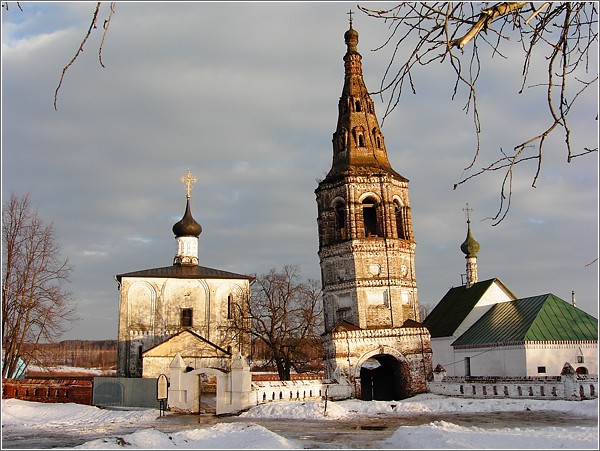 Кидекша. Борисоглебский монастырь. фасады, Общий вид ансамбля с запада
