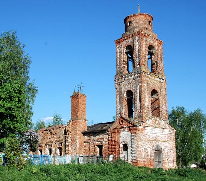 Спасское. Церковь Николая Чудотворца. фасады, северный-западный  фасад