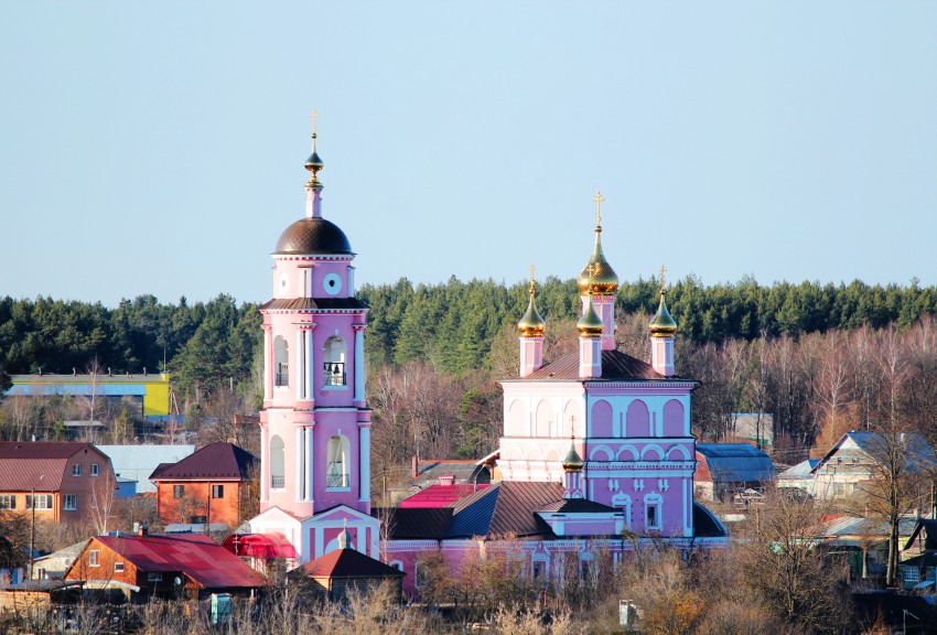 Боровск. Церковь Бориса и Глеба. общий вид в ландшафте, Вид со стороны села Высокого
